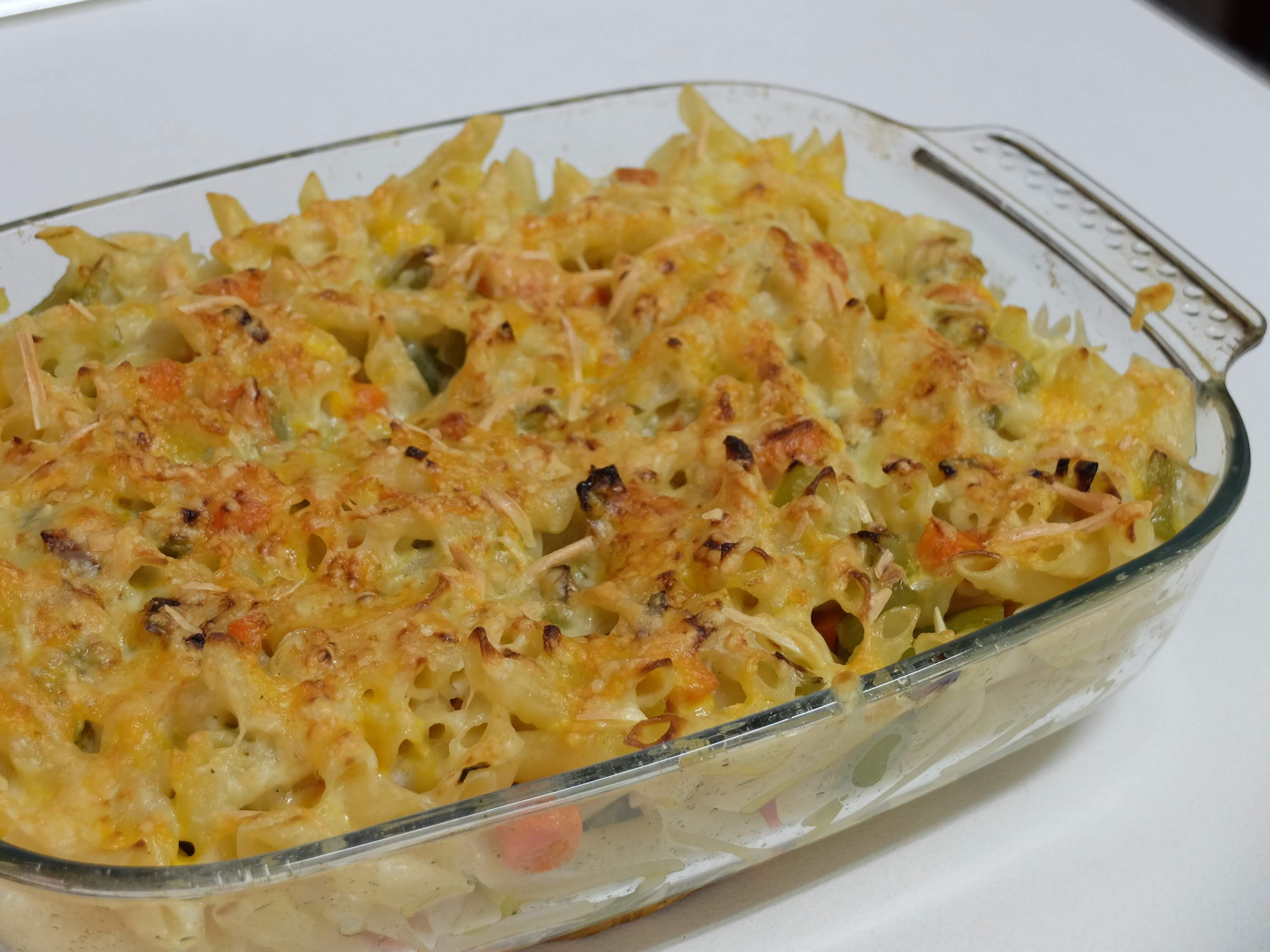 Macarrones gratinados con verduras