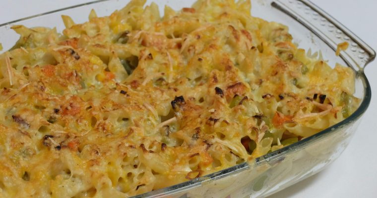 Macarrones gratinados con verduras