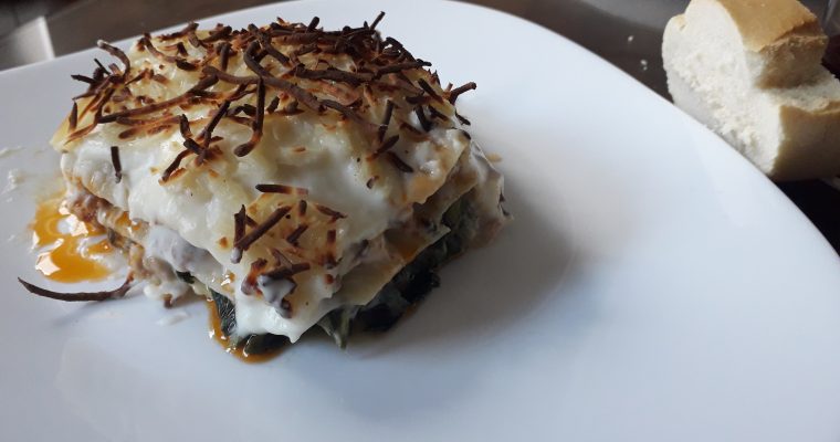 Lasaña de carne y espinacas