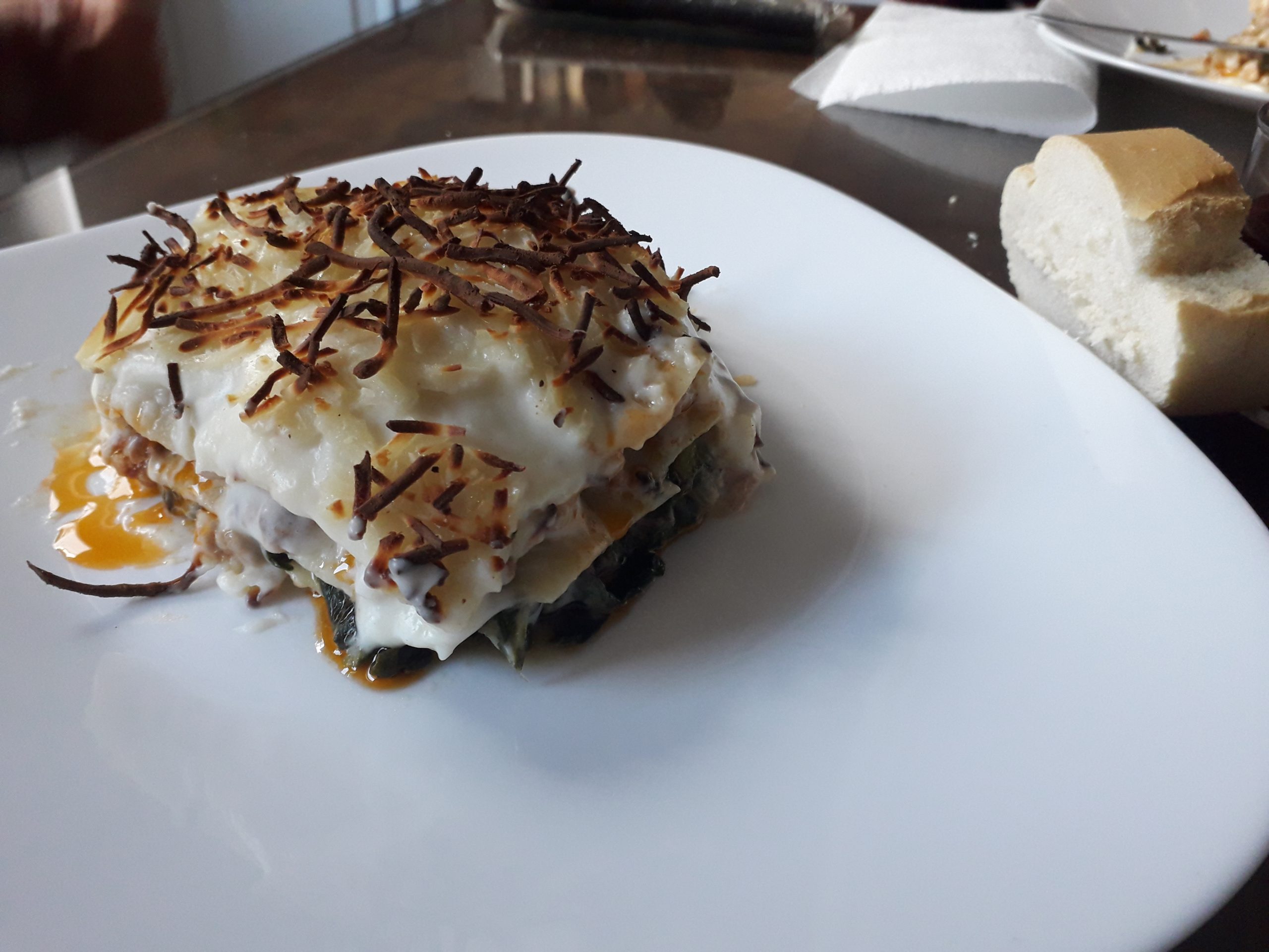 Lasaña de carne y espinacas